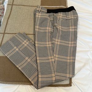 H&M Black and Tan Checkered Trousers